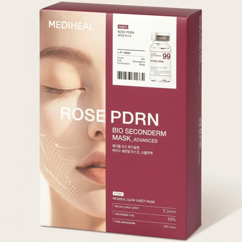 MEDIHEAL Rose PDRN Bio Seconderm Mask Advanced (4 Count) - Radiant Skin - Main Image