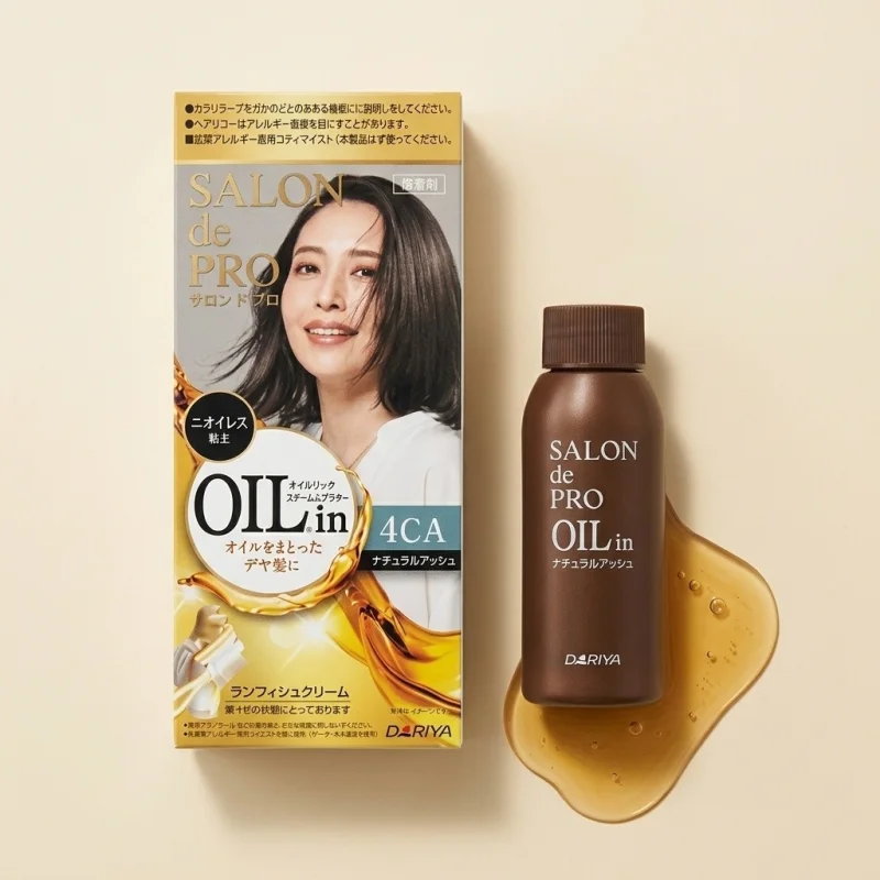 DARIYA Salon De Pro Oil In Hair Color 4CA Natural Ash - Scent-Free Gray Coverage - Main Image