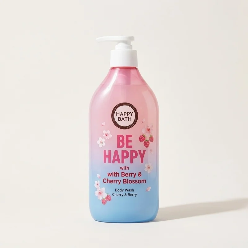 HAPPY BATH Cherry & Berry Body Wash - Gentle Cleansing for All Skin, 900g - Main Image