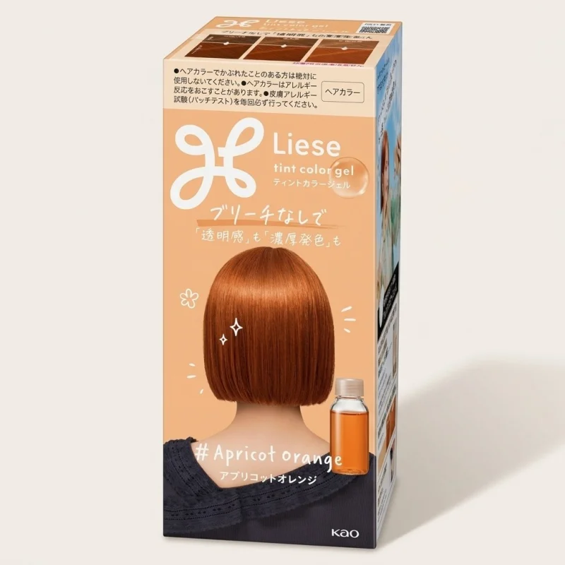 Kao Liese Tint Color Gel in Apricot Orange - Vibrant Color Without Bleach - Main Image