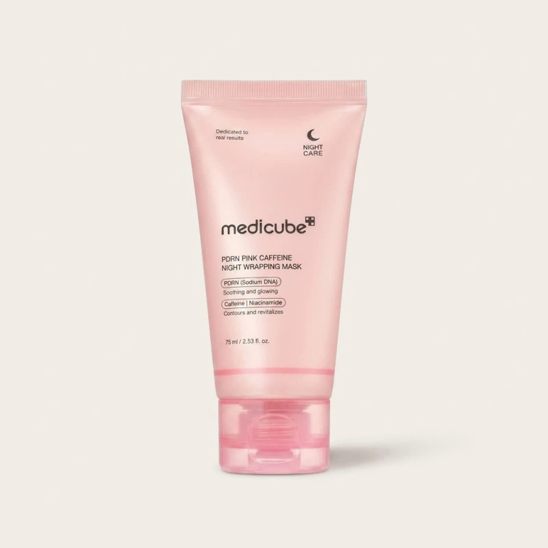 MEDICUBE PDRN Pink Caffeine Night Wrapping Mask - 75ml Firming Sleeping Pack - Main Image