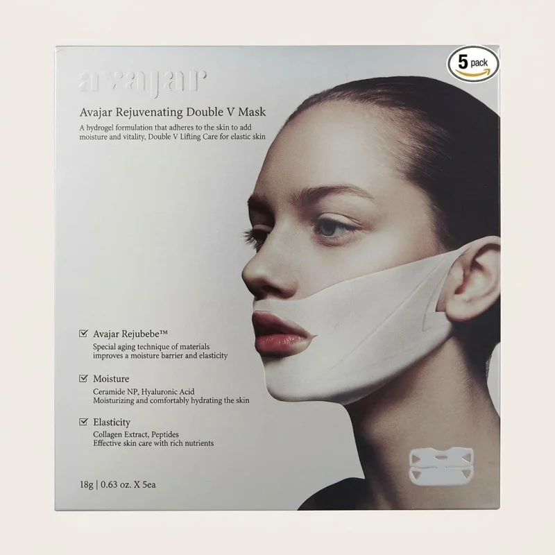 AVAJAR Rejuvenating Double V Mask - Hydrating V-Line Lifting Mask (5 Pack) - Main Image