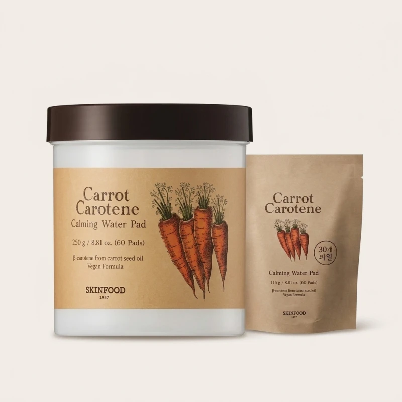 SKINFOOD Carrot Carotene Calming Water Pad Set - 60+30 Pieces  - Main Image