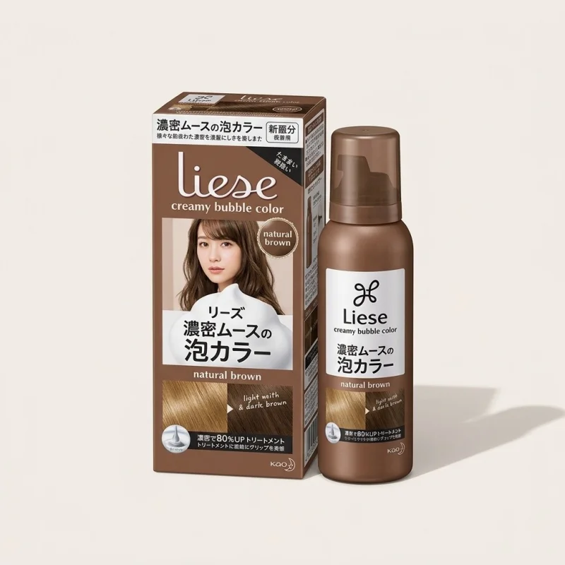 KAO Liese Creamy Bubble Hair Color, Natural Brown Restore - Main Image