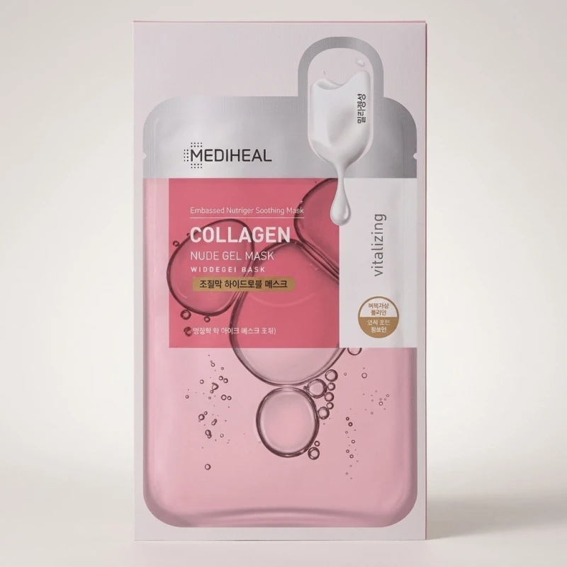 MEDIHEAL Collagen Nude Gel Mask - Vitalizing Hydrogel Sheet Mask (10 Pack) - Main Image