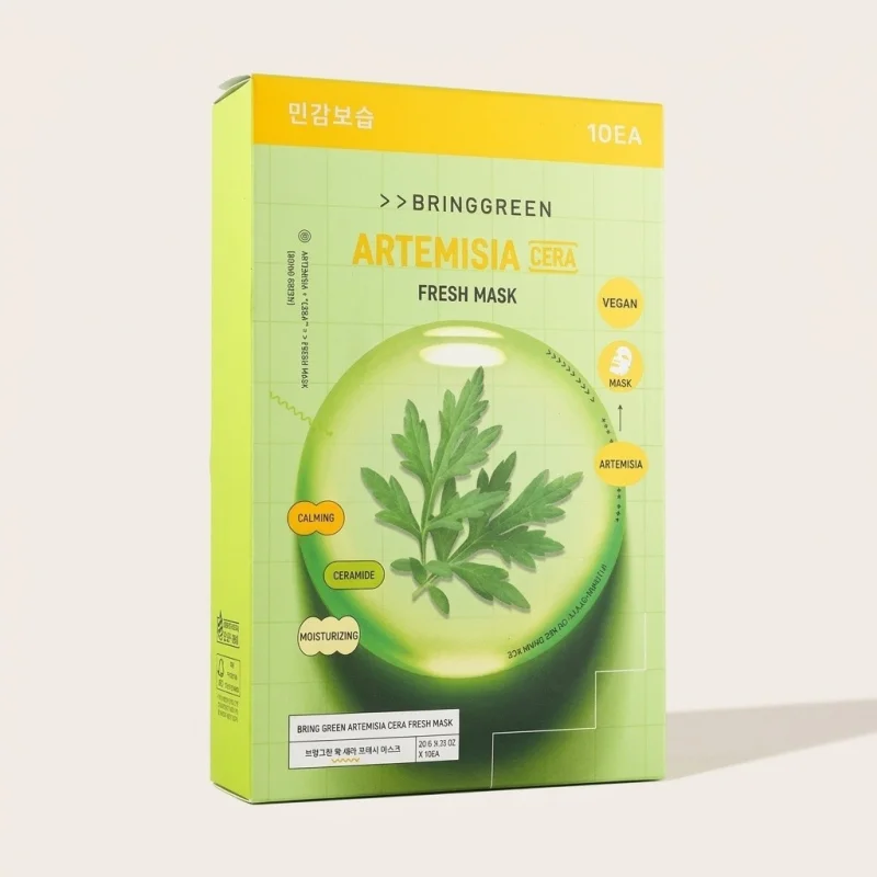 BRINGGREEN Artemisia Cera Soothing Fresh Mask - Vegan Skin Barrier Care (10pk) - Main Image