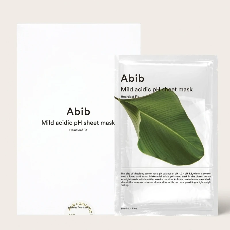 Abib Mild Acidic pH Sheet Mask Heartleaf Fit - Soothing Care, 10 Sheets - Main Image