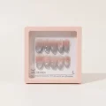 Premium Semicured Gel Nail Strips - Ombre Butterfly & Rhinestone Art 3