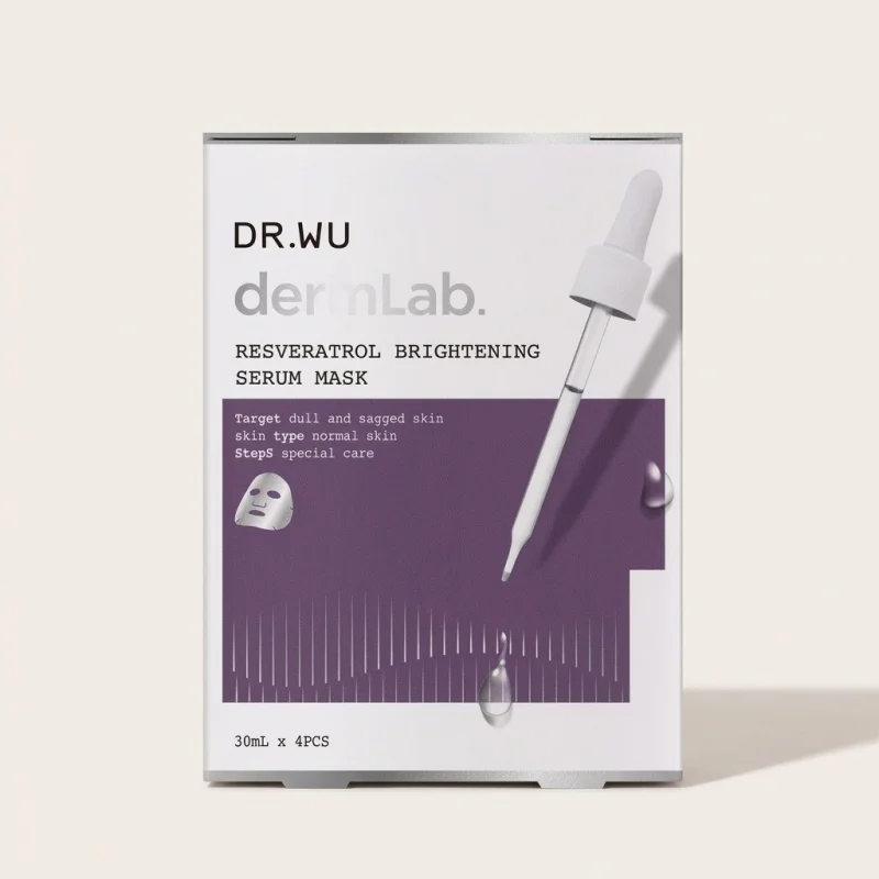 DR.WU dermLab Resveratrol Brightening Serum Mask for Dull Skin, 30mL x 4PCS - Main Image