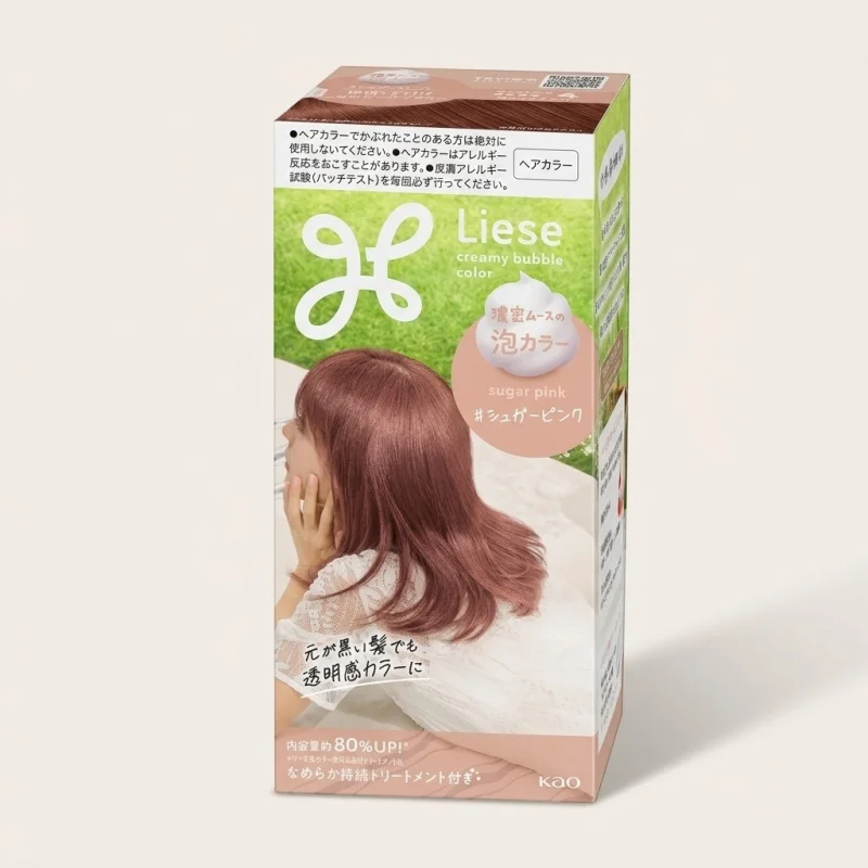Kao Liese Creamy Bubble Color in Sugar Pink for Translucent Hair Tones - Main Image