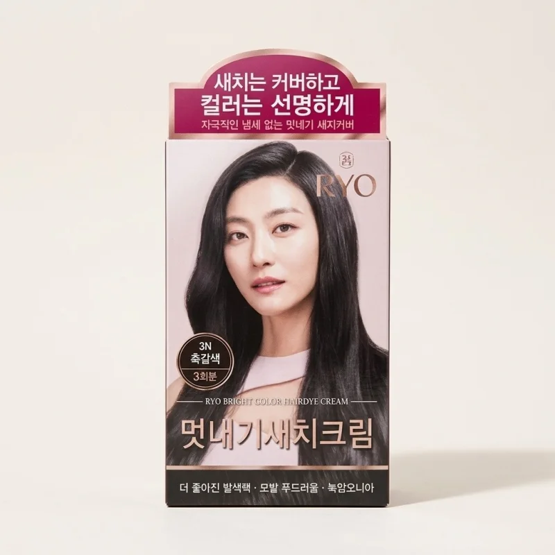 Ryo Bright Color 3N Hairdye Cream Dark Brown - Gray Coverage & Vibrant Finish - Main Image