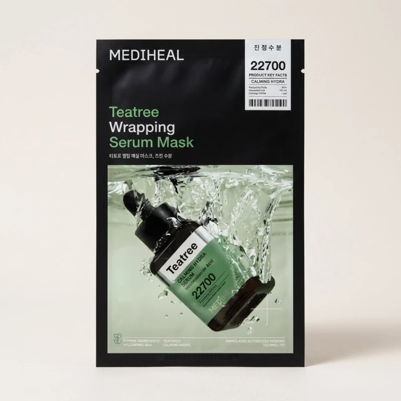 MEDIHEAL Teatree Wrapping Serum Mask (10 Count) - Soothing & Hydrating Care - Main Image
