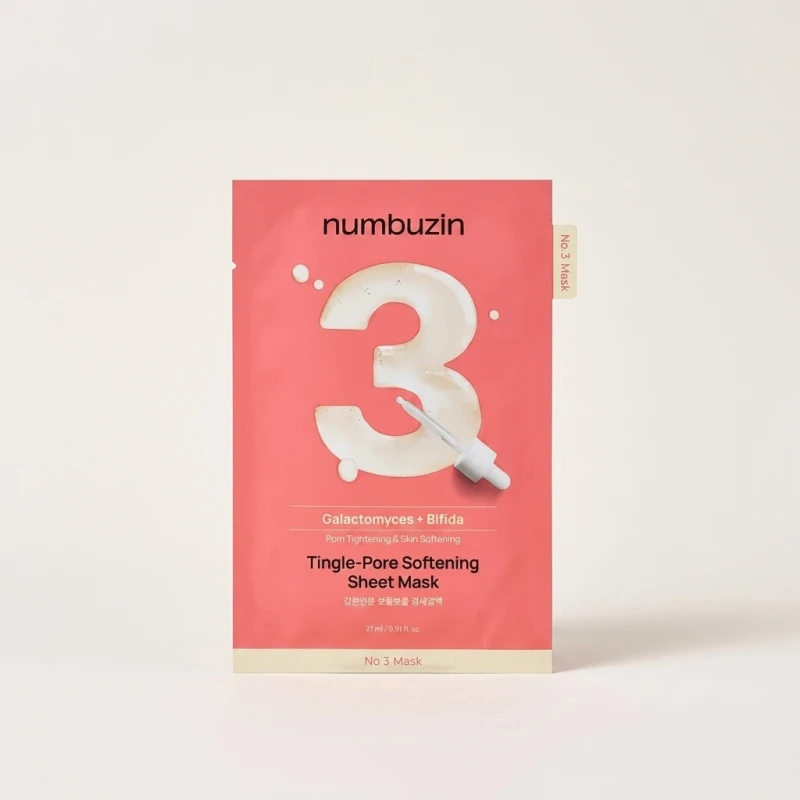 numbuzin No.3 Tingle Pore Softening Sheet Mask with Galactomyces & Bifida (5pk) - Main Image