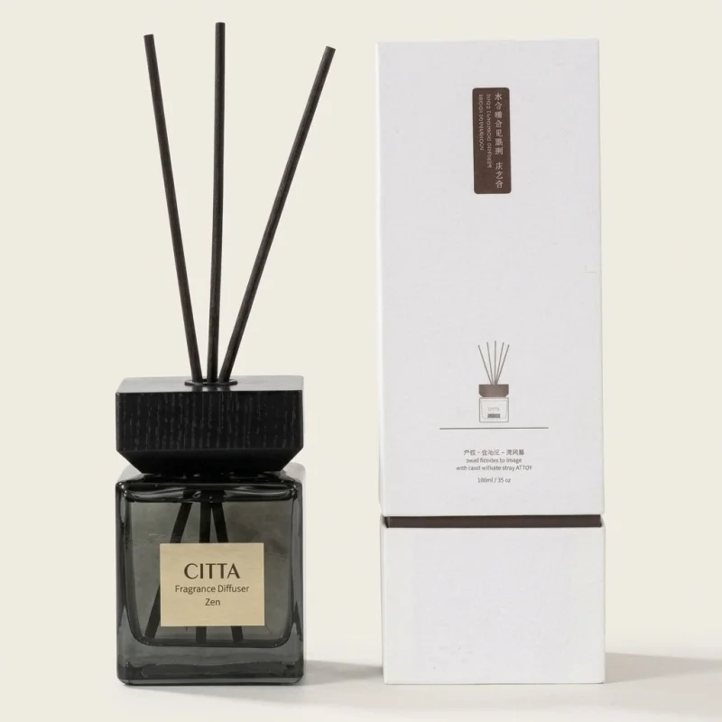 CITTA Zen Fragrance Reed Diffuser - Woody Aromatic Home Scent with Fiber Reeds - Main Image