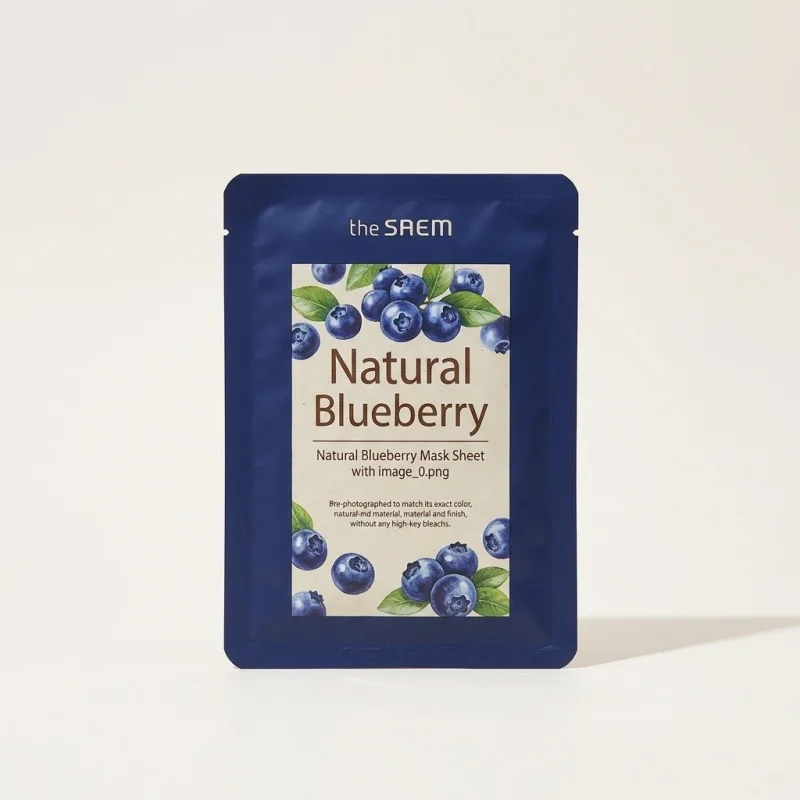 THE SAEM Natural Blueberry Mask Sheet - Revitalizing Antioxidant Facial Care - Main Image