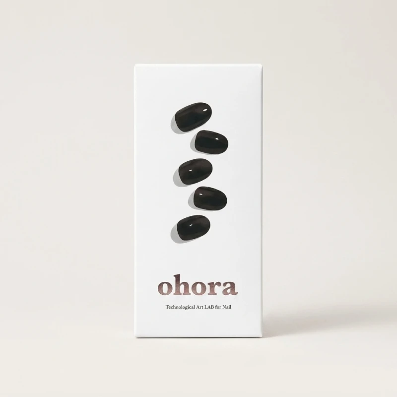 OHORA N Onyx Semicured Gel Nail Strips - Deep Black Salon-Quality DIY Manicure - Main Image
