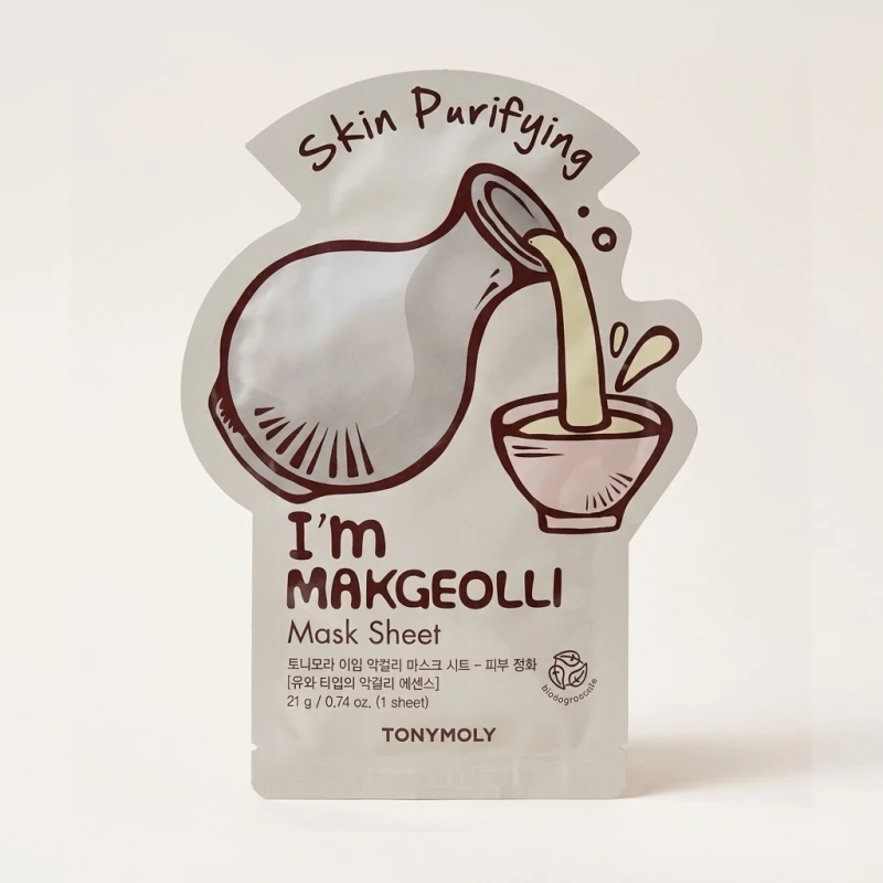 TONYMOLY I'm Real Makgeolli Mask Sheet - Purifying Rice Wine Facial Treatment - Main Image
