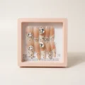 Premium 3D Rhinestone Semicured Gel Press-On Nails - Nude Gradient, Size M 3