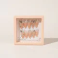 3D Butterfly Semicured Gel Nail Strips - Ombre Glitter Almond Design 3