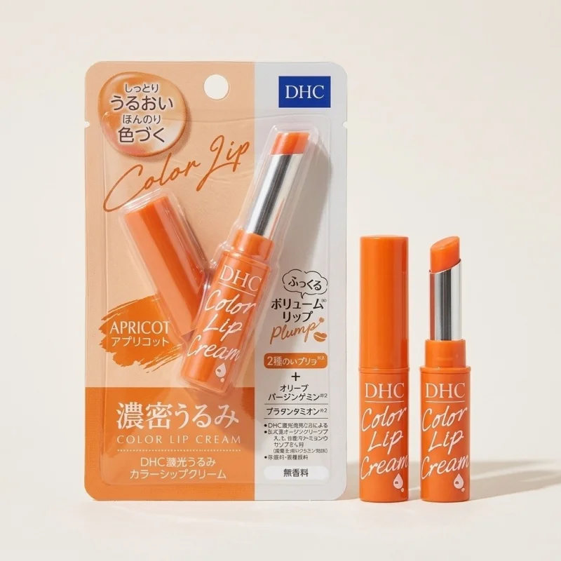 DHC Color Lip Cream Apricot - Moisturizing Tinted Balm with Plumping Effect - Main Image