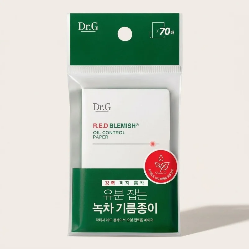Dr.G R.E.D Blemish Oil Control Paper - 70 Sheets Green Tea Blotting Paper - Main Image