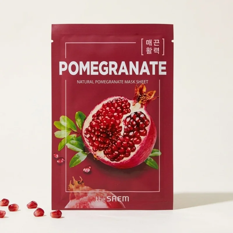 The SAEM Natural Pomegranate Mask Sheet - Revitalizing & Smoothing Care - Main Image