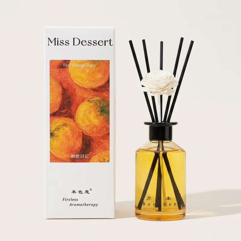 Miss Dessert Fireless Reed Diffuser - Refreshing Sweet Orange Home Fragrance - Main Image