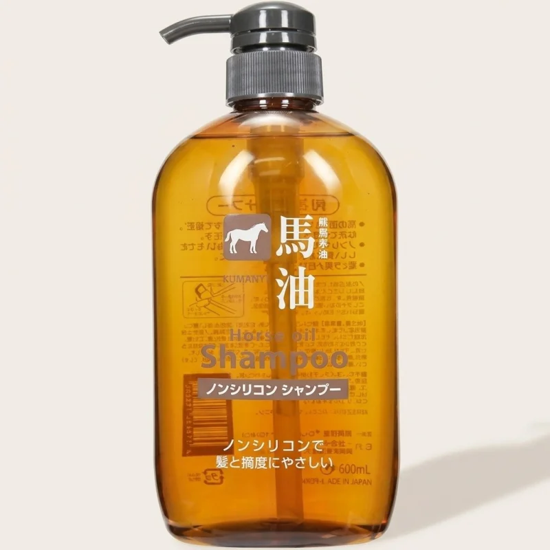 KUMANOYUSHI Horse Oil Non-Silicon Shampoo 600ml Deep Moisturizing Hair Care - Main Image