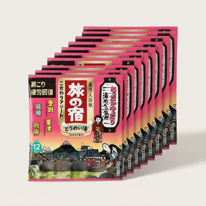 Kracie Tabino Yado Hot Spring Bath Salts Clear Assortment, 12 Packs - Main Image
