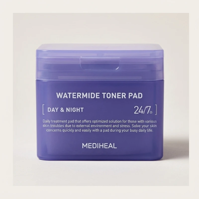 MEDIHEAL Watermide Moisture Pad 100pcs - Hydrating Daily Toner Pads - Main Image