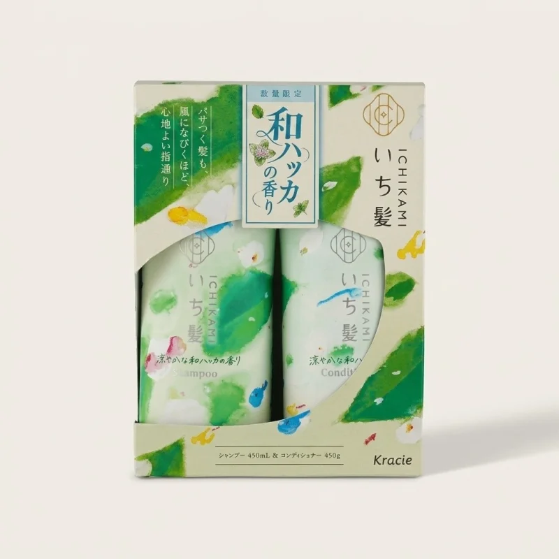 Kracie Ichikami Japanese Mint Refreshing Hair Care Set - Shampoo & Conditioner - Main Image