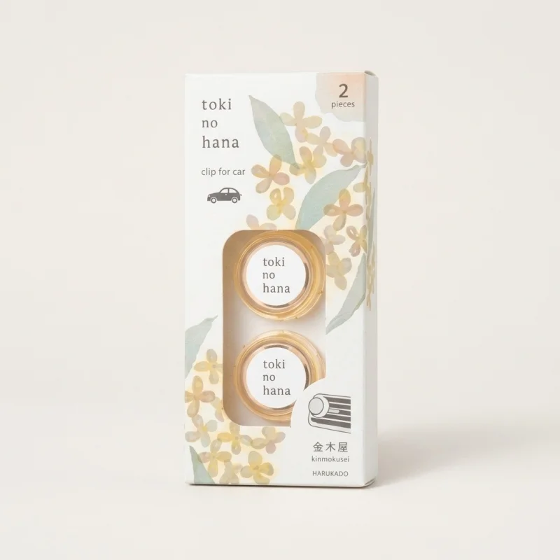HARUKADO Toki No Hana Car Fragrance Clip, Osmanthus Scent, 2-Piece Set - Main Image