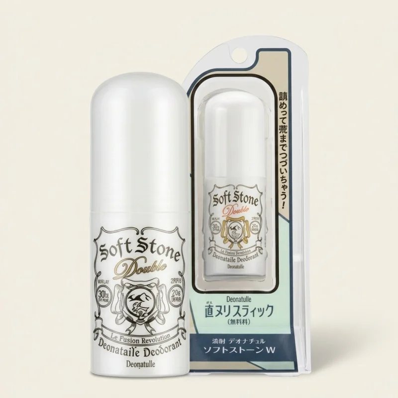 Deonatulle Soft Stone Double Deodorant Stick 20g - Fragrance-Free Mineral Salt - Main Image