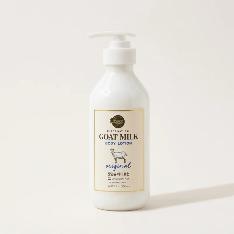 SHOWER MATE Goat Milk Body Lotion Original 400ml - Moisturizing Baby Powder Scent - Main Image