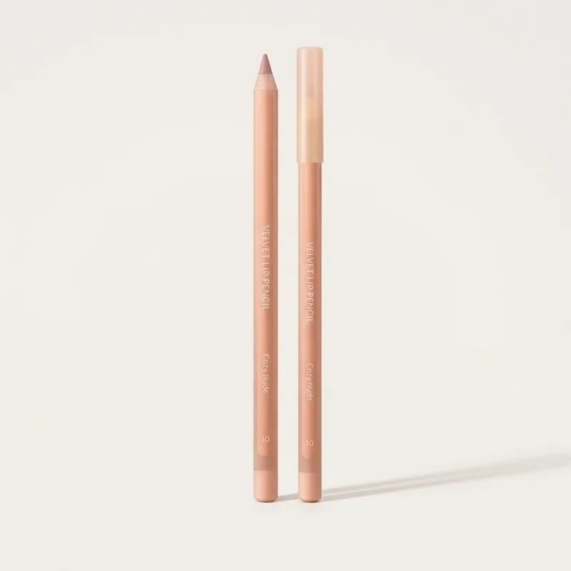 CLIO Velvet Lip Pencil 10 Cozy Nude - Matte Lip Liner with Sharpener - Main Image