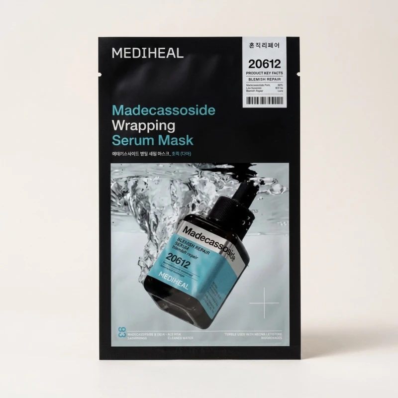 MEDIHEAL Madecassoside Wrapping Serum Mask - Calming & Blemish Care (10 Count) - Main Image