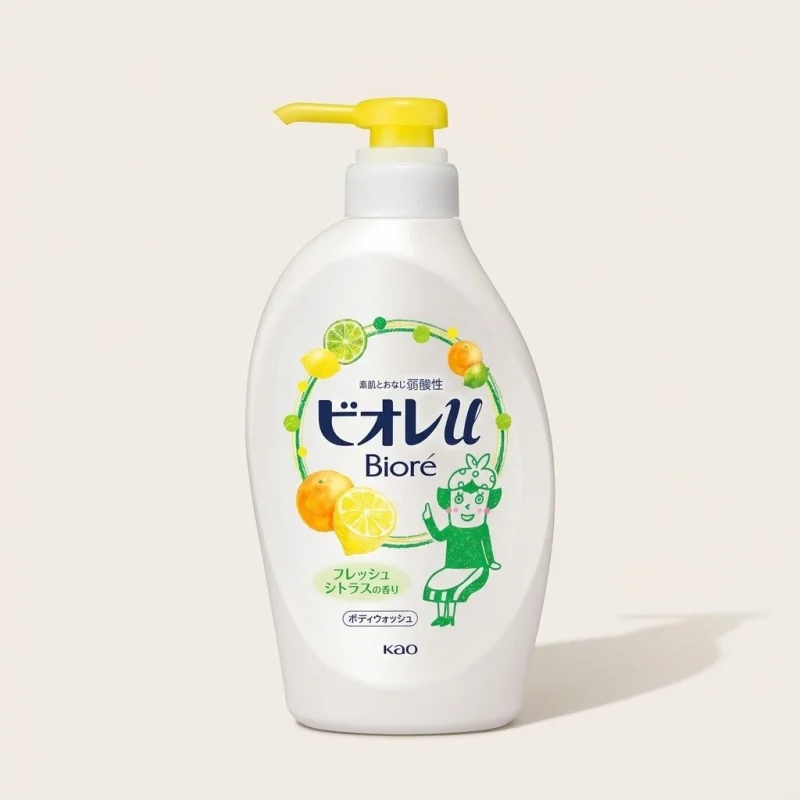 KAO Biore u Body Wash Fresh Citrus 480ml - pH Balanced Family Care Formula - Main Image
