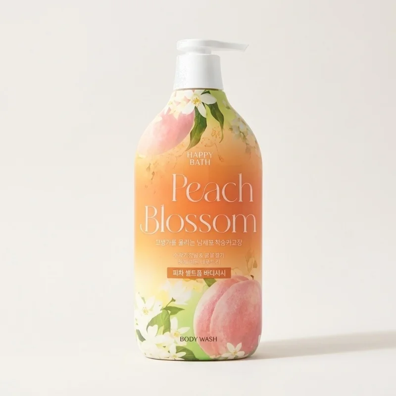 HAPPY BATH Peach Blossom Moisture Body Wash, Large 900g Pump Bottle - Main Image