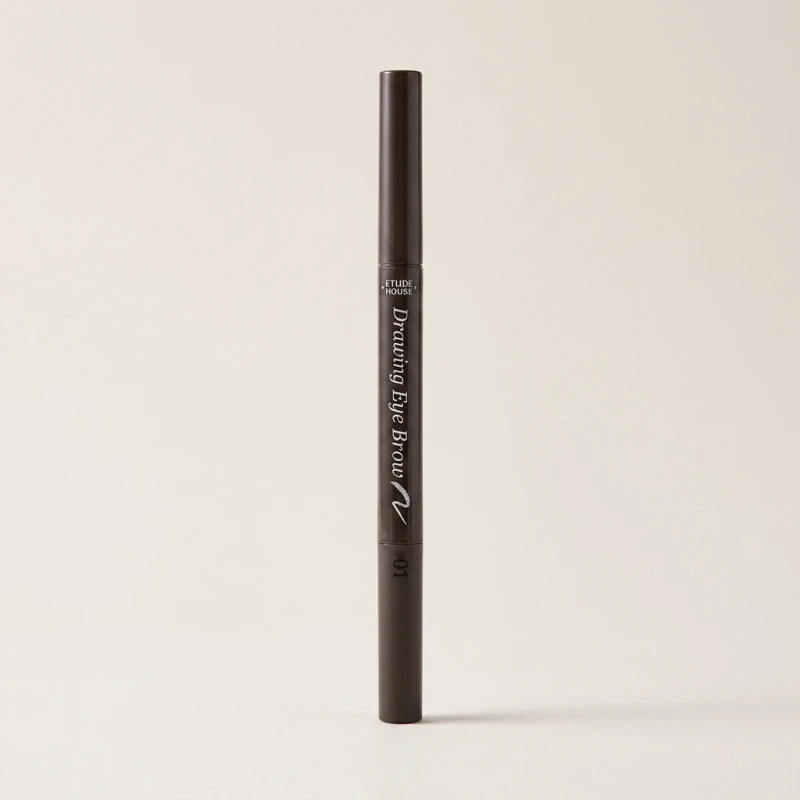 ETUDE Drawing Eye Brow Pencil #01 Dark Brown - Angled Tip with Spoolie - Main Image