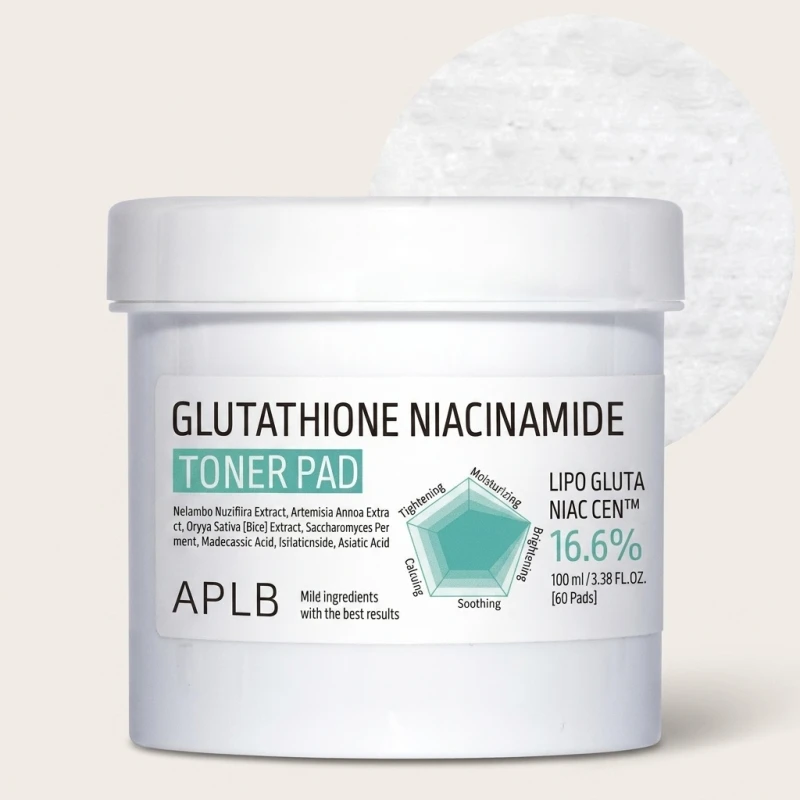 APLB Glutathione Niacinamide Toner Pad - 60 Pads for Radiant Hydration - Main Image