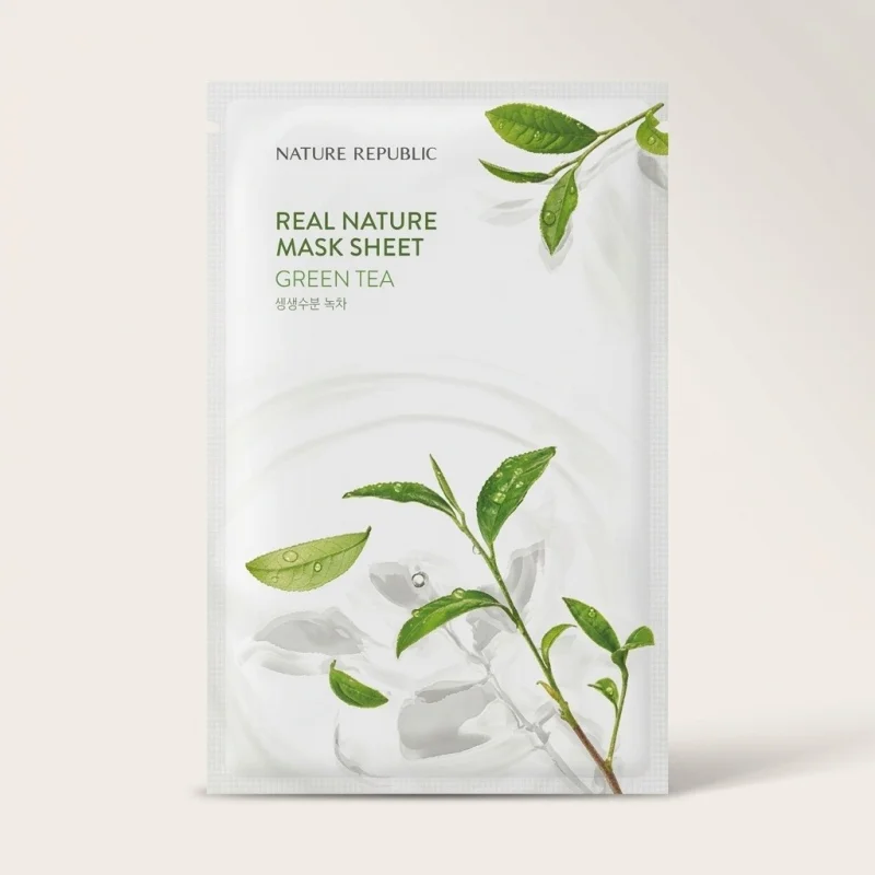 NATURE REPUBLIC Real Nature Green Tea Mask Sheet - Hydrating & Refreshing - Main Image