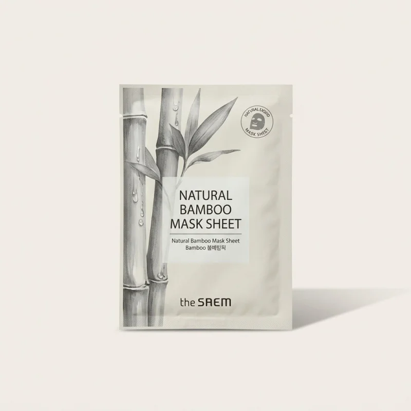 THE SAEM Natural Bamboo Mask Sheet - Hydrating & Soothing Face Mask 21ml - Main Image