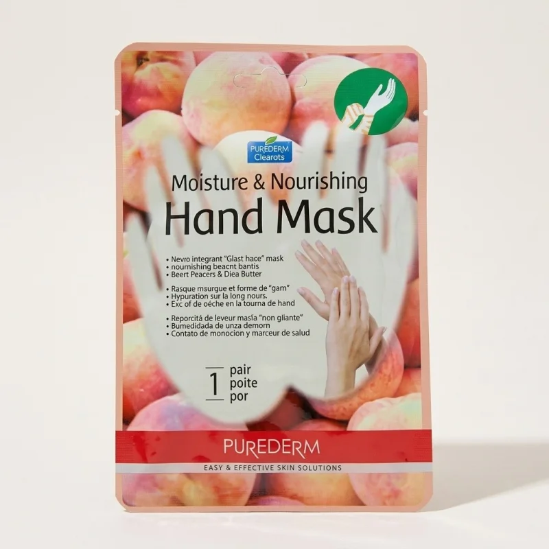 PUREDERM Moisture & Nourishing Hand Mask Peach, Hydrating Glove Treatment 1 Pair - Main Image