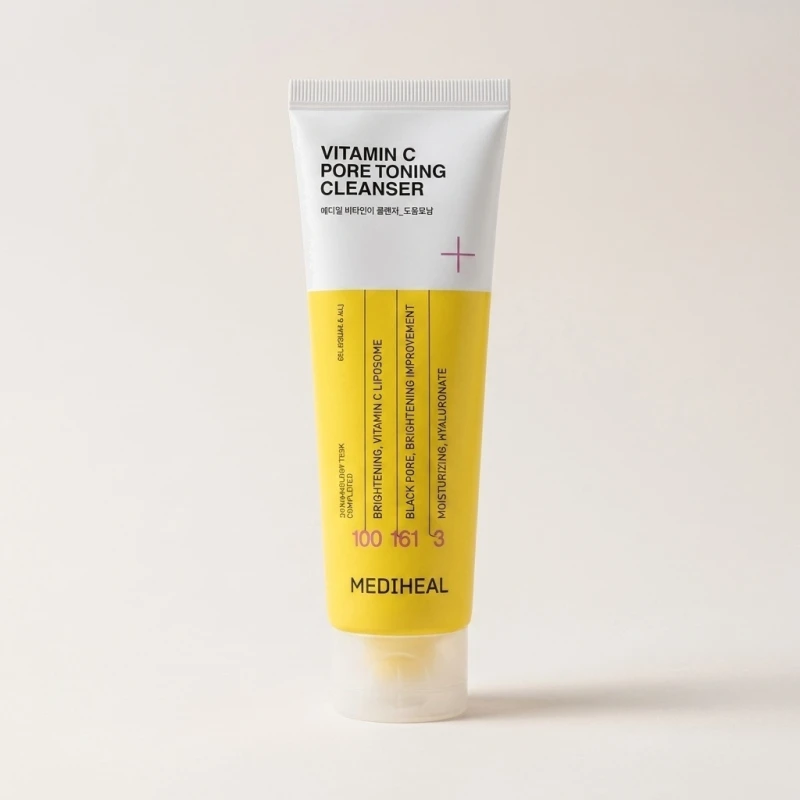 MEDIHEAL Vitamin C Pore Toning Cleanser 120ml — Brightening Face Wash - Main Image