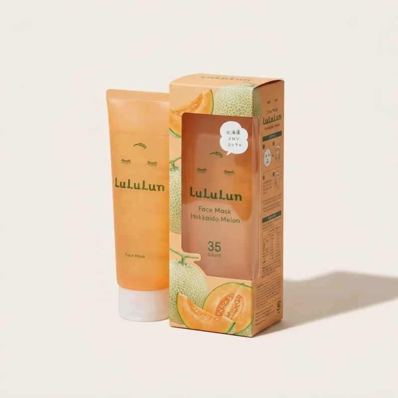 Lululun Hokkaido Melon Premium Face Masks - Hydrating Daily Care (35 Sheets) - Main Image