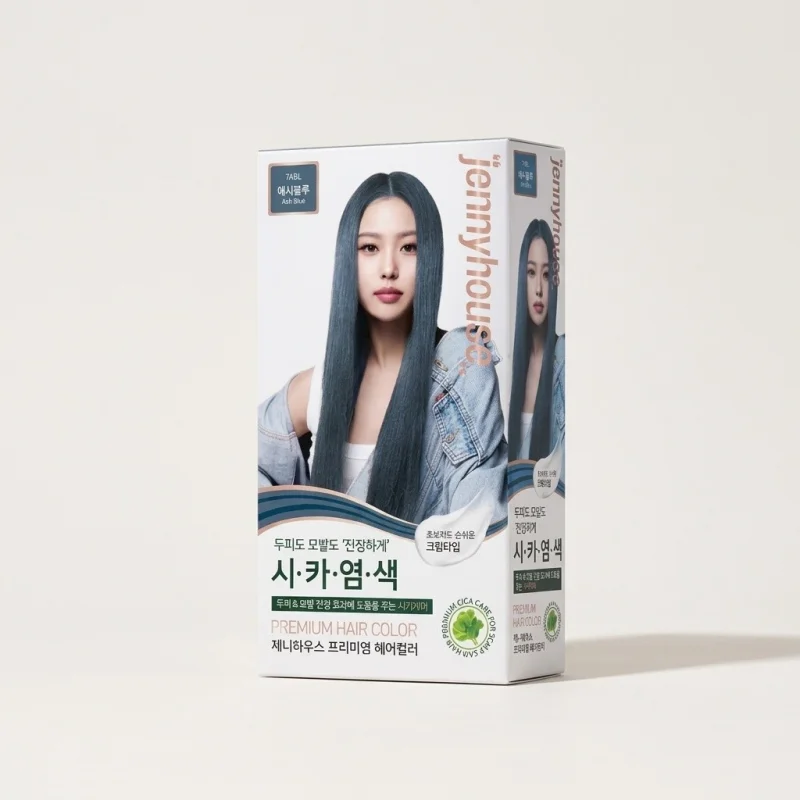 Jennyhouse Premium Hair Color 7ABL Ash Blue - Cica-Infused Salon Formula - Main Image