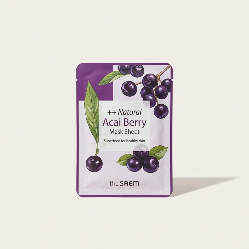 THE SAEM Natural Acai Berry Mask Sheet - Revitalizing & Nutritive Care - Main Image