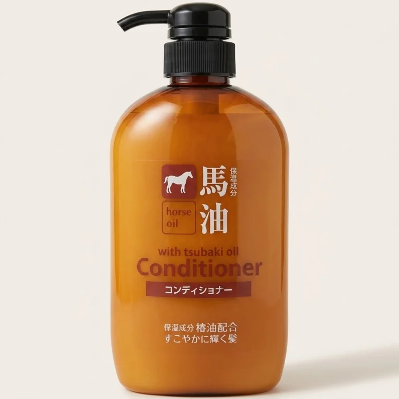 KUMANO YUSHI Horse Oil & Tsubaki Oil Conditioner 600ml - Silicone-Free - Main Image