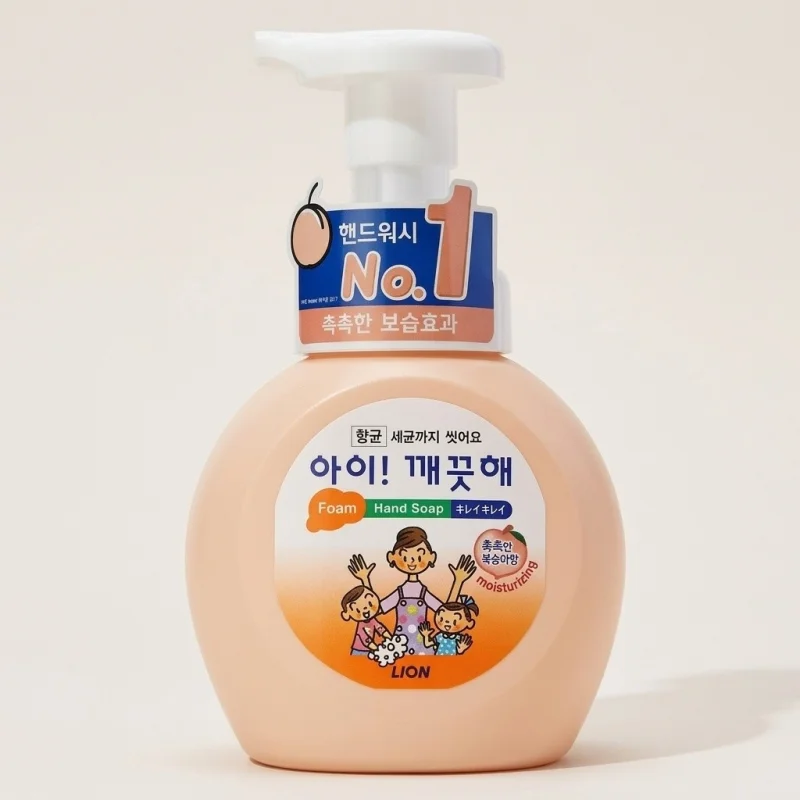 LION Ai! Kkekkeuthae Foaming Hand Soap Peach Scent Antibacterial 250ml - Main Image