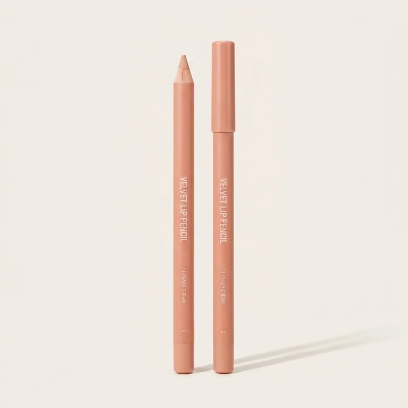 CLIO Velvet Lip Pencil 11 Peach Cream - Precision Lip Liner with Sharpener - Main Image